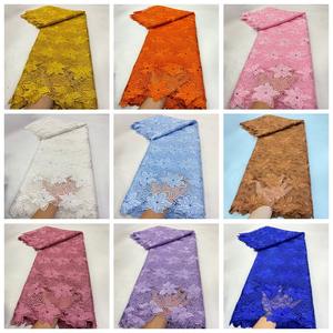 Tela de Encaje con Bordado Africano, Ecológica, Lujosa, de Poliéster/Algodón, el Mejor Servicio, Envío Rápido, 50/52 por Yarda, 3 kg - Product Image 4