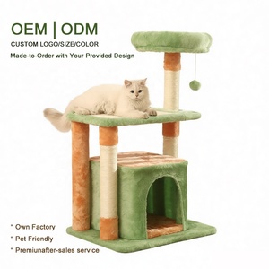 Arbre à chat multi-niveaux écologique quatre saisons avec plateforme de saut intégrée et structure d'escalade pour petits espaces domestiques - Product Image 1