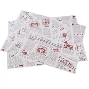 Food grade printed greaseproof food wrapping paper for burger&pizza