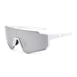 Monture blanche, verres gris