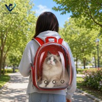 Tas Ransel Transparan Portabel untuk Hewan Peliharaan, Tas Perjalanan Kapsul Kucing yang Bernapas dengan Penutup Ritsleting, Grosir