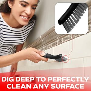 High-Class Grey Style Tpr Dustpan and <b>Brush</b> Set Dishwashing Bottle Cup Kitchen Pot Dish Floor <b>Scrub</b> Cleaning <b>Brush</b> - Product Image 2