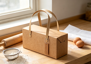 Long Eco-Friendly High-End Kraft Paper Handle Gift Box Thick Cardboard Fixed Metal Rivets Die Cut Design Four-Color Printing - Product Image 2