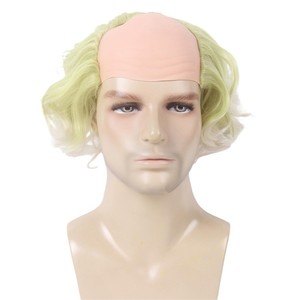 Hades 2 Cos Beetle Juice Peluca Blanco Verde Gradiente Halloween Peluca calva - Product Image 5