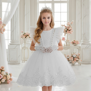 Abito da Festa per Bambine in Stile Occidentale con Tulle Vaporoso, Vestito Luccicante per Compleanno, Abito Elegante per Damigelle - Product Image 4