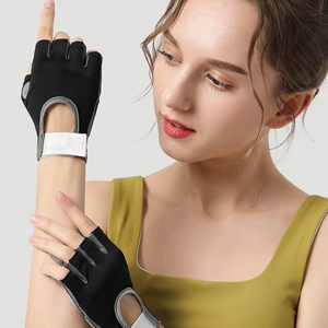 <span class=keywords><strong>Gants</strong></span> mi-doigts pour femmes pour le yoga, la remise en forme et la salle de sport, antidérapants, rembourrés, respirants, résistants à l'usure, protection des mains pour prévenir les callosités - Product Image 1
