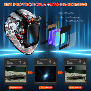 Casco <span class=keywords><strong>de</strong></span> Soldadura <span class=keywords><strong>con</strong></span> Oscurecimiento Automático TRQ, Precio <span class=keywords><strong>de</strong></span> Fábrica, Iluminación <span class=keywords><strong>LED</strong></span>, Certificación ISO9001, CE, ANSI, Alimentado por Batería Solar, Clase Óptica - Product Image 5