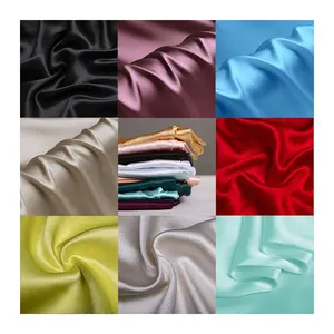 Oeko Tex 6a Grade 100% Mulberry Pure Silk Charmeuse Fabric 12 16 19 22mm Width Plain Dyed Digital Print Satin Woven Silk Fabric