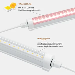 Lumière de croissance de plantes LED transfrontalière Tube T8 18W 36W Supplément à spectre complet pour légumes à feuilles succulentes PVC IP65 Intérieur - Product Image 2