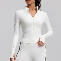 Nouvelle veste de sport respirante à rayures et patchwork pour la course en extérieur, coupe ajustée amincissante, col montant, style yoga, séchage rapide