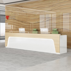 Pvc Material and Chair Front <b>Desk</b> Designs Modern Office Reception Area - Product Image 1