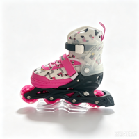 Patins à roulettes en ligne à 4 roues en PU avec éclairage et roulements ABEC-7, combinés à un châssis solide en PP pour les sports de plein air des enfants - Vente chaude