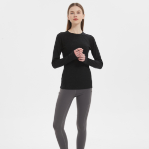 Vêtements thermiques respirants pour femmes à manches longues, <span class=keywords><strong>sous</strong></span>-vêtements en <span class=keywords><strong>laine</strong></span> mérinos 100% fine, vêtements en polaire, haut de fitness, <span class=keywords><strong>couche</strong></span> de base - Product Image 4