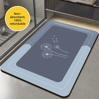 Tapis de sol transfrontalier en mousse à mémoire de forme tissée, absorbant l'eau et antidérapant pour salle de bain et toilettes