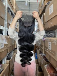 13*4体波无胶瑞士花边额头假发印度人发花边假发处女角质层对齐体波花边前假发 - Product Image 4