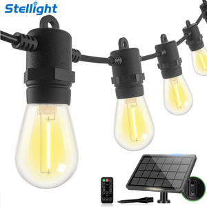 Tốt nhất bán rõ ràng cỏ Festoon ánh sáng ngoài trời Garland S14 cafe trang trí năng lượng mặt trời Powered chiếu sáng đám cưới ánh sáng - Product Image 1