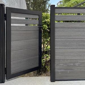 Villa facile installato WPC <span class=keywords><strong>recinzione</strong></span> <span class=keywords><strong>con</strong></span> cancello singolo buon prezzo <span class=keywords><strong>legno</strong></span> pannello di plastica Co-estrusione giardino scherma - Product Image 1