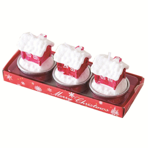 Bougie de Noël avec Père Noël, Bougie parfumée en forme de maison et de bonhomme de neige pour Noël, mariage, fête, décoration lumineuse - Product Image 4