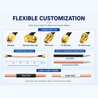 Câble coaxial flexible SMA mâle vers RP-SMA mâle RG316, pigtail 50 ohms pour pont sans fil, passerelle IoT, antenne de communication
