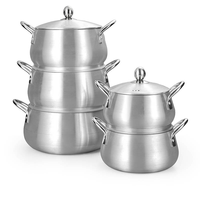 Batterie de cuisine en aluminium épaissi de 10 pièces, grande capacité, avec couvercles, casseroles et faitouts pour la cuisine, pot à soupe QQ