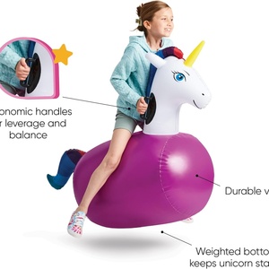 Brincolín Inflable de Unicornio Hop N Go, Juguete de PVC para Niños, para Saltar y Hacer Brincos, para Mayores de 5 Años, Juegos al Aire Libre - Product Image 5