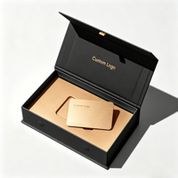Boîte magnétique personnalisée, boîte cadeau rigide, emballage pour carte de membre VIP, boîte avec insert pour carte personnalisé en feuille d'or, boîtes d'emballage en carton