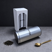 Boîte cylindrique en métal 50g 100g, boîtes à café vides de qualité alimentaire, boîte à thé ronde hermétique en métal pour l'emballage du thé en vrac