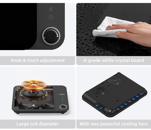 Cuisinière à <span class=keywords><strong>induction</strong></span> électrique portable à brûleur unique avec commande par bouton <span class=keywords><strong>pour</strong></span> la cuisine à domicile, <span class=keywords><strong>pour</strong></span> la friture, le fondue, la casserole en verre - Product Image 4