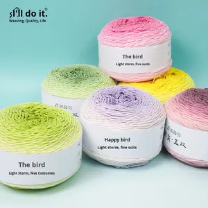 Ruyi Bird Qinglan filamento uncinetto cotone 100% a cinque fili sfumati in filo materiale a sette stelle Kit materiale coperta - Product Image 5