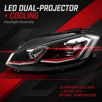 OEM 5GG941059A 5GG941060A Phare avant gauche style GTI LED DRL en forme de U avec lentille de projecteur 36W pour VW Golf Mk7 Sport Hatchback