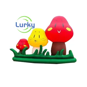 Custom Size Giant Blow-up Inflatable Group Mushroom Plant Model For Ground Decorations Music Festival Lighting Festival