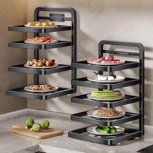Estante Metálico Multiusos para Preparación de Verduras en la Cocina, Estante para Platos y Tazones, Estante de Almacenamiento de Platos para Montar en la Pared - Product Image 2