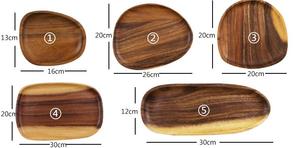 Assiettes <span class=keywords><strong>à</strong></span> dîner en bois d'acacia écologiques de qualité supérieure, 5 tailles différentes, forme irrégulière, <span class=keywords><strong>vaisselle</strong></span> décorative pour fruits, plateaux <span class=keywords><strong>à</strong></span> fromage - Product Image 3