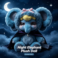 Peluche Kawaii Dark Hug, Chien Noir Tacheté Gothique avec Écharpe et Clochette, Jouet en Peluche Mignon de Collection