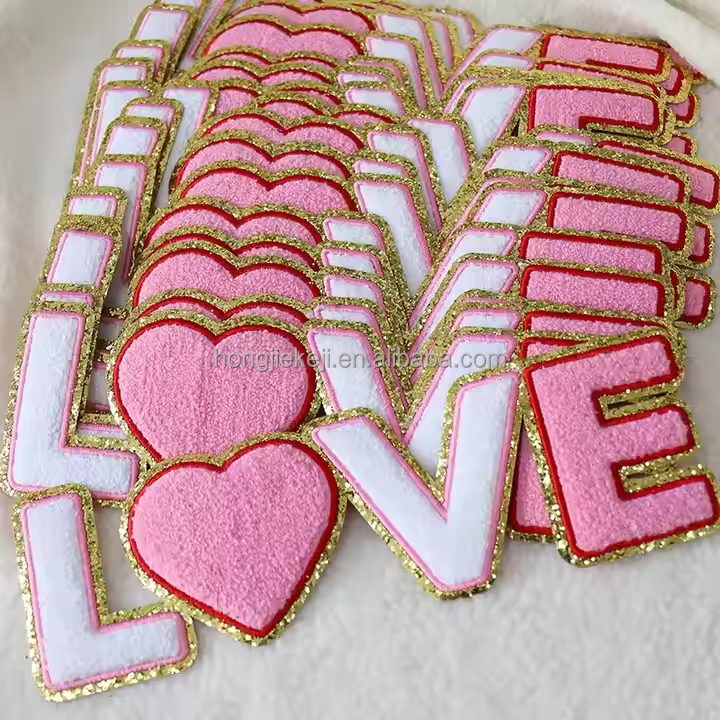 Chenille Letter Patch Alphabet pink Letter