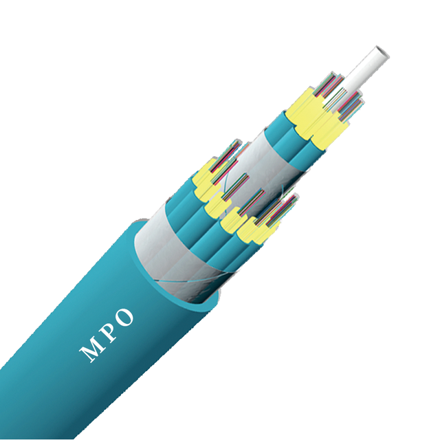 HJ MPO Indoor Fiber Optic Cable OM3 10G Multimode 3.0mm LSZH PVC 12/24 Core Customizable for Data Center 40G 100G