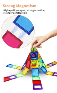 चीन निर्माता बच्चों चुंबकीय टाइल्स 3D स्पष्ट ब्लॉक निर्माण बिल्डिंग ब्लॉक टाइल्स खिलौने बच्चों के लिए