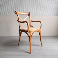 Chaises de salle à manger en bois de couleur naturelle chaises de mariage modernes fauteuil en rotin à dos croisé