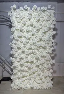 خلفية حائطية من الزهور الاصطناعية الملكية لحفلات الزفاف وحفلات أعياد الميلاد الجذابة لوحات زهور زينة خلفية يمكنك صنعها بنفسك