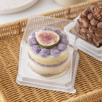 Boîte d'emballage pour gâteau de 2 pouces, pour mousse, petit gâteau, pâtisserie, boîtes d'emballage transparentes en blister mini avec étiquette