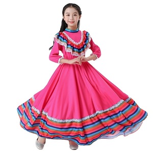 Vestido Infantil <span class=keywords><strong>de</strong></span> Estilo Étnico Mexicano para <span class=keywords><strong>Halloween</strong></span> <span class=keywords><strong>y</strong></span> el Día <span class=keywords><strong>de</strong></span> <span class=keywords><strong>Muertos</strong></span>, Disfraz para Actuaciones - Product Image 3