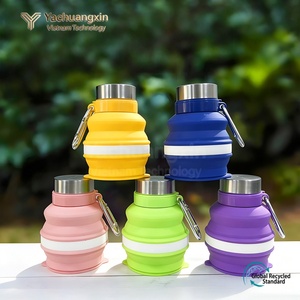 Silicone Foldable Water Bottle Green 1L Compact Portable For <b>Camping</b> <b>Hiking</b> Outdoor Use - Product Image 5