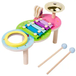 Montessori Percussion Instrument Preschool Toys Xylophone and Castanets Sensory Toy Early Learning for Kids