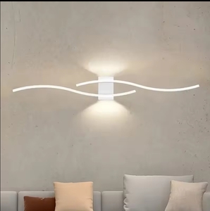 35W Modern Black <strong>White</strong> <strong>Gold</strong> <strong>Decorative</strong> Light LED Wall Lamp for Bedroom Living <strong>Room</strong> Home Indoor Background Simple Wall Sconces