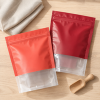 Sacs Doypack Personnalisés en PE Qualité Alimentaire, Imprimés, Anti-humidité, Transparents, Refermables avec Fermeture Éclair, Fenêtre Givrée Claire pour Salades