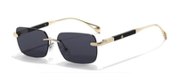 Lunettes de soleil sans monture carrées transparentes en métal, style vintage années 90, logo personnalisé, petit rectangle, durables, de luxe