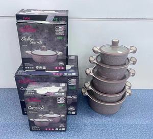 Die-Đúc nhôm <span class=keywords><strong>10</strong></span> cái Sao hồi Granite canh nồi Bộ đồ nấu nướng thiết lập Có kho nấu ăn nồi thiết lập - Product Image 4