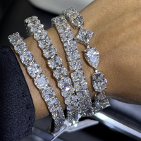 Bracelet Tennis en Argent 925 avec Diamants Moissanite, Style Hip Hop, pour Hommes et Femmes, Bracelet Tennis Glacé, Testeur de Diamants