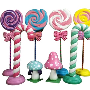 Grande Scultura di Lecca-lecca in Resina e Fibra di Vetro, Ornamento Moderno Pop Art Realistico, Scultura di Caramelle per Matrimoni all'Ingrosso - Product Image 2