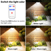 Lampe murale solaire LED OVO-045, type split, détecteur de mouvement PIR, 3 modes, télécommande, étanche, pour jardin, cour, allée, entrée de garage